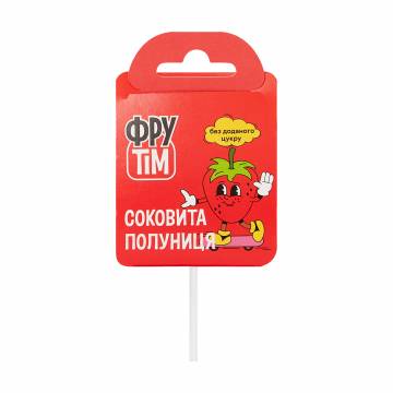 Натуральный леденец на палочке Фрутiм Сочная клубника, 10 г Натуральный леденец на палочке Фрутiм Сочная клубника, 10 г