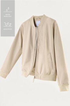 Reserved - Бомбер куртка з коміром-стійкою - бежевий - 666IE-08X