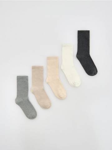 Reserved - Довгі шкарпетки 5 штук - бежевий - 640FA-08X