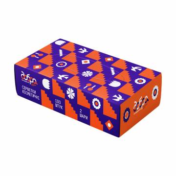 Салфетки косметические Добра Господарочка Выбойка, 2-слойные, 100 шт