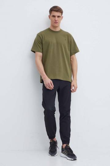 Хлопковая футболка adidas Originals мужская цвет зелёный однотонная IP2771 Хлопковая футболка adidas Originals мужская цвет зелёный однотонная IP2771