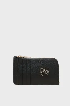 Женский черный кожаный кардхолдер Черный ONESIZE DKNY R43ZKF84