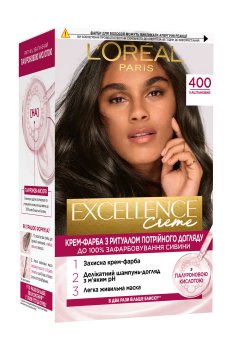 Крем-краска для волос LOreal Paris Excellence Creme с тройным уходом, 400 Каштановый, 192 мл