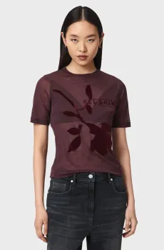 Женская бордовая футболка ATHEA Бордовый S AllSaints W031JF