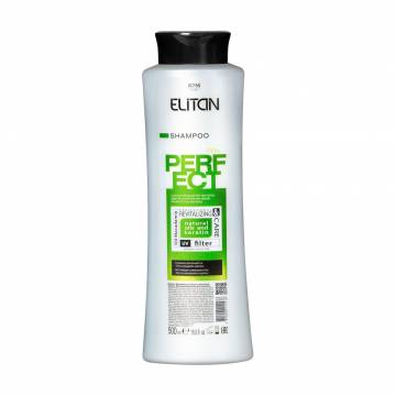 Восстанавливающий шампунь для волос Elitan Real Perfect Shampoo Масло макадамии и кератин, 500 мл