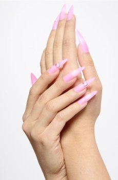 Штучні нігті у формі мигдалю Hello Kitty - рожевий