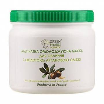 Альгинатная омолаживающая маска для лица Green Pharm Cosmetic Peel Off Rejuvenating Face Mask с золотым аргановым маслом, 250 г Альгинатная омолаживающая маска для лица Green Pharm Cosmetic Peel Off Rejuvenating Face Mask с золотым аргановым маслом, 250 г