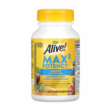 Мультивитамины для мужчин Natures Way Alive! Max3 Potency Mens Multivitamin, 90 таблеток Мультивитамины для мужчин Natures Way Alive! Max3 Potency Mens Multivitamin, 90 таблеток