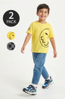 Бавовняні футболки з принтом 2 шт Smiley World - різнобарвний