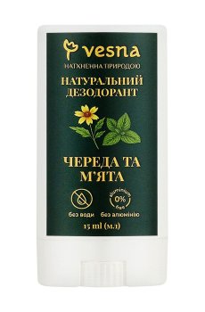 Натуральный дезодорант Vesna Череда и мята, унисекс, 15 мл
