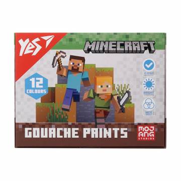 Гуашь для рисования YES Minecraft, 12 цветов, 12*20 мл (230407) Гуашь для рисования YES Minecraft, 12 цветов, 12*20 мл (230407)