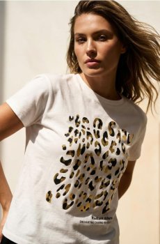 Футболка з тваринним принтом - кремовий
