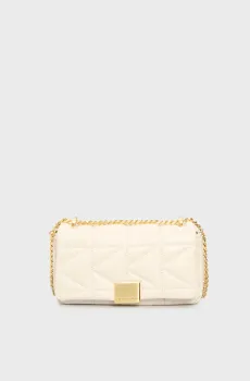 Женская белая кожаная сумка KUILT SM CROSSBODY Белый ONESIZE Karl Lagerfeld 246W3089