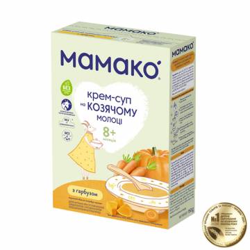 Детский крем-суп МАМАКО на козьем молоке, с тыквой, от 8 месяцев, 150 г Детский крем-суп МАМАКО на козьем молоке, с тыквой, от 8 месяцев, 150 г