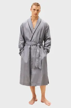 Мужской серый халат HERRINGBONE Серый S Tommy Hilfiger UM0UM03603