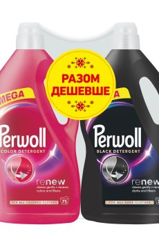 Уценка! Набор средств для деликатной стирки Perwoll Renew Color Detergent, 3.75 л + Perwoll Renew Black Detergent, 3.75 л
