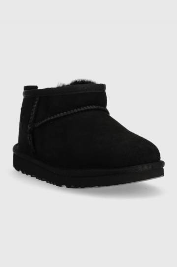 Детские замшевые сапоги UGG Classic Ultra Mini цвет чёрный Детские замшевые сапоги UGG Classic Ultra Mini цвет чёрный