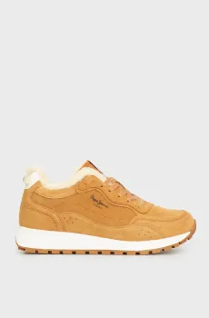 Женские рыжие замшевые кроссовки DEAN BLOCK Рыжий 38 Pepe Jeans PLS60015