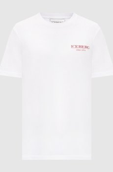 Белая футболка с вышивкой логотипа