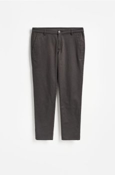 Reserved - Штани slim fit з дрібним візерунком - темно коричневий - 605KF-89P