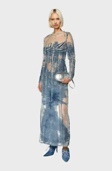 Женское синее джинсовое платье DE-NICOLO-FSD Синий S Diesel A12196 068JH
