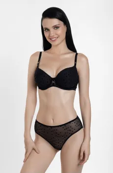 Женский черный бюстгальтер в горошек Черный 70D MARC&ANDRE S24-0715-06-RGM-LY