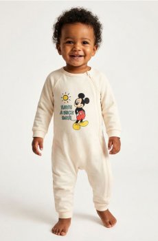 Бавовняний сліп для немовлят Mickey Mouse - кремовий