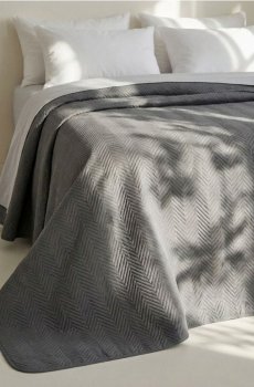 Стьобана покривала на ліжко - темно-сірий