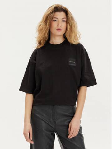 Calvin Klein Jeans Футболка Warp Logo J20J223166 Чорний Boyfriend Fit Calvin Klein Jeans Футболка Warp Logo J20J223166 Чорний Boyfriend Fit