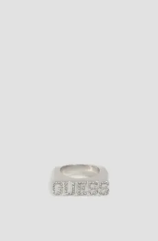 Женское серебристое кольцо Серебряный 52 Guess UBR20018;RH