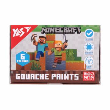 Гуашь для рисования YES Minecraft, 6 цветов, 6*20 мл (230405) Гуашь для рисования YES Minecraft, 6 цветов, 6*20 мл (230405)