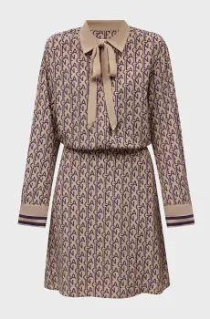 Женское бежевое платье с узором MONOGRAM PRINT DRESS Бежевый 40 Gant 4503341