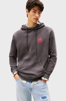 Мужское темно-серое худи WASHED Серый M Tommy Jeans DM0DM22085