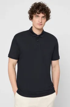 Мужское темно-синее льняное поло BECKHAM x BOSS Синий M BOSS 50552246;408