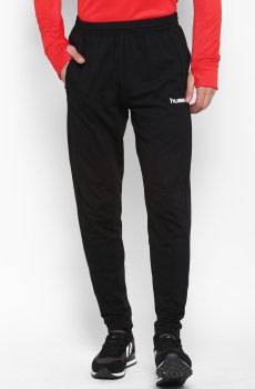 hummel Men Black Solid Straight-Fit Joggers