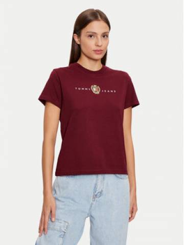 Tommy Jeans Футболка Crest Linear DW0DW18795 Бордовий Regular Fit Tommy Jeans Футболка Crest Linear DW0DW18795 Бордовий Regular Fit