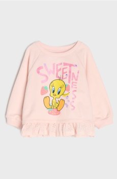 Бавовняна кофта з воланом Looney Tunes - рожевий