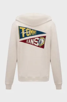 Мужское бежевое худи TJM REG UNI FLAG TIGER HOODIE Бежевый L Tommy Jeans DM0DM20266