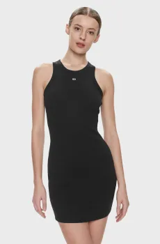 Женское черное платье TJW ESSENTIAL RIB TANK BODYCON Черный M Tommy Jeans DW0DW17406