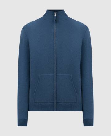 Синий кардиган из шерсти и кашемира