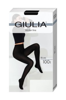 Теплые колготки женские Giulia Blues без шортиков, 100 DEN, Nero, размер 5