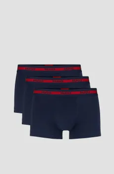 Мужские темно-синие боксеры (3 шт) Синий S HUGO 50492375;411