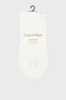 Женские белые следы (2 пары) MID CUT Белый 39-42 Calvin Klein 701228800
