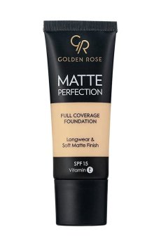 Уценка! Тональная основа для лица Golden Rose Matte Perfection Full Coverage Foundation SPF 15, N1, 35 мл
