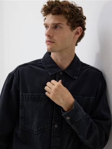 Reserved - Джинсова сорочка comfort fit - чорний - 853EM-99J