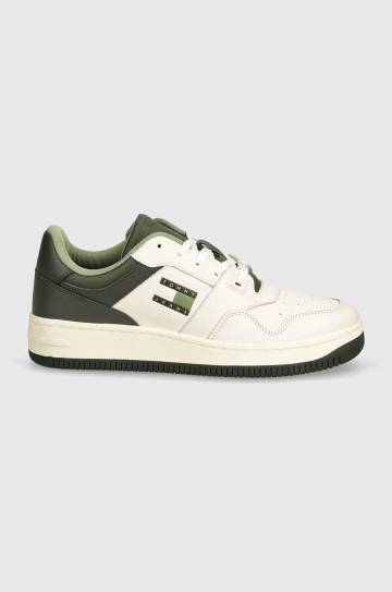 Кроссовки Tommy Jeans TJM BASKET LEATHER цвет зелёный EM0EM01434 Кроссовки Tommy Jeans TJM BASKET LEATHER цвет зелёный EM0EM01434