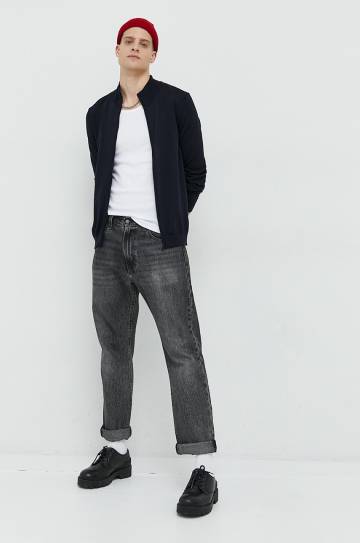 Шерстяной кардиган HUGO цвет синий Шерстяной кардиган HUGO цвет синий