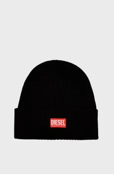 Черная шерстяная шапка K-CODER-H Черный ONESIZE Diesel A09504 0DAOB