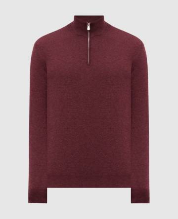 Бордовый джемпер из кашемира на молнии
