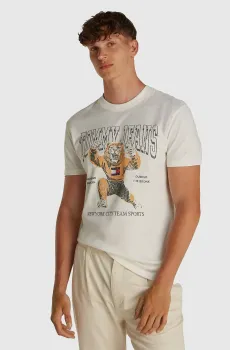 Мужская белая футболка REG VARSITY NOVELTY Белый S Tommy Jeans DM0DM20818